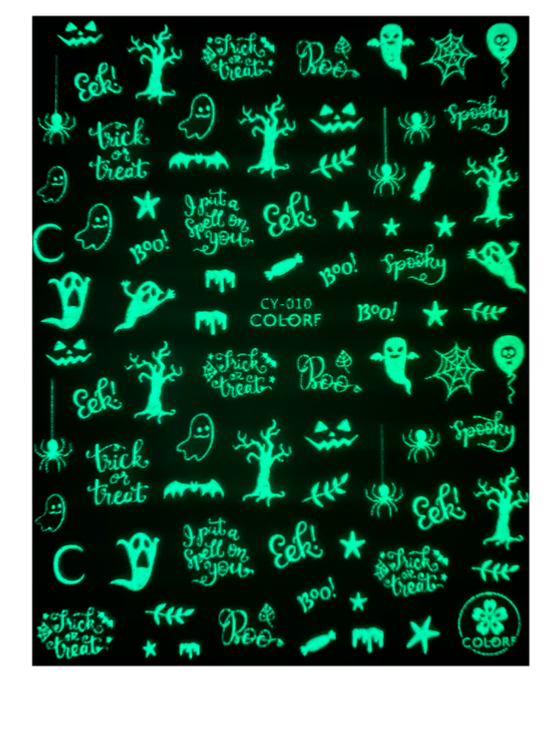 Glow In The Dark Halloween Nail Stickers(9 styles)