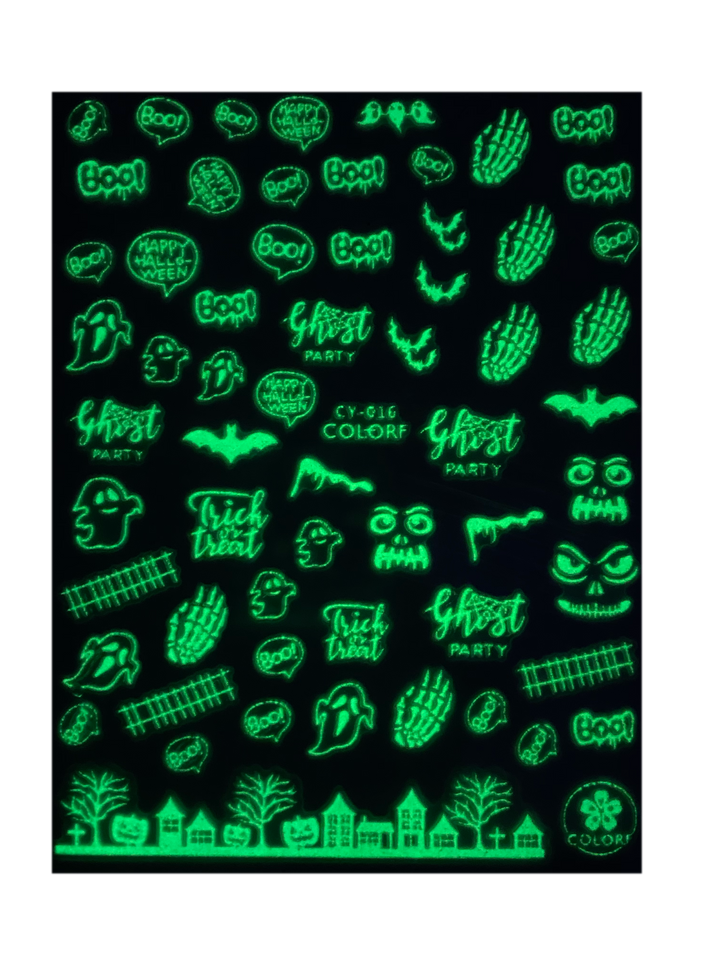 Glow In The Dark Halloween Nail Stickers(9 styles)
