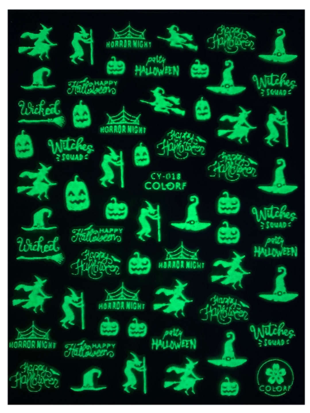 Glow In The Dark Halloween Nail Stickers(9 styles)
