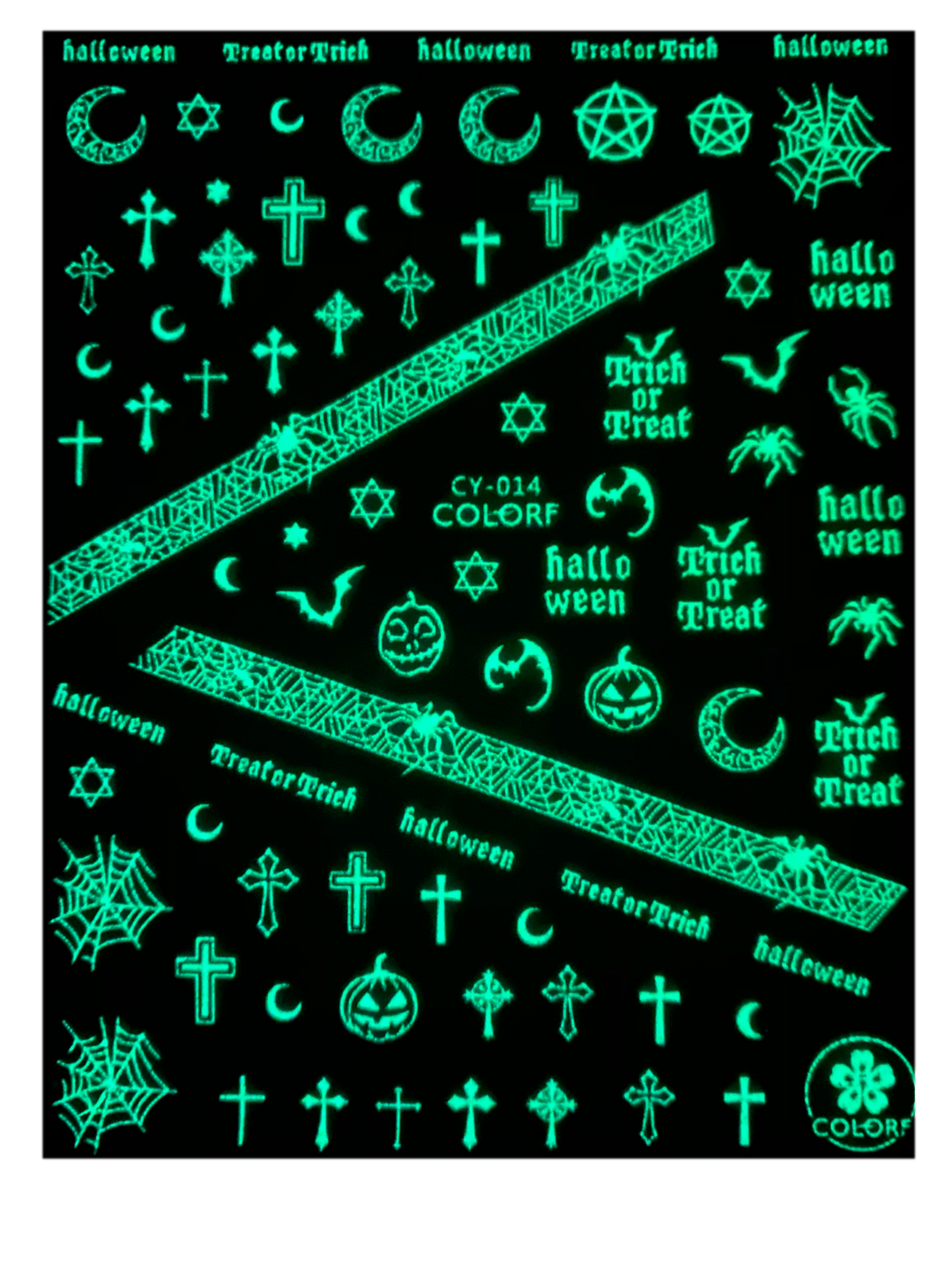 Glow In The Dark Halloween Nail Stickers(9 styles)