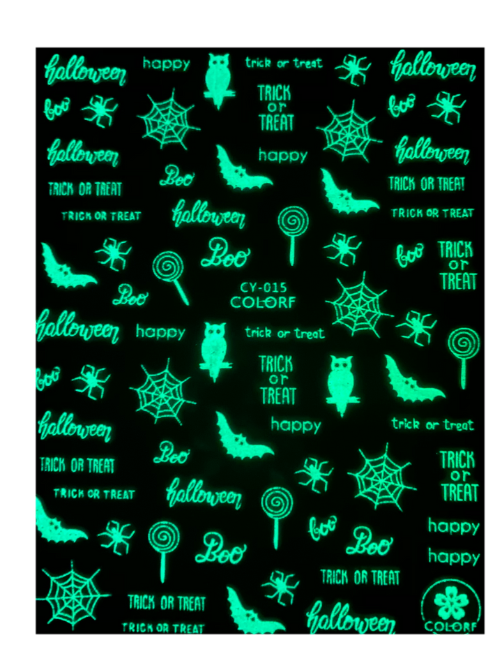 Glow In The Dark Halloween Nail Stickers(9 styles)