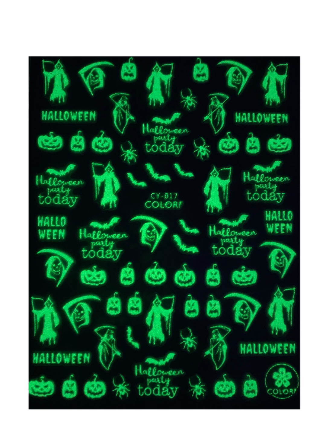 Glow In The Dark Halloween Nail Stickers(9 styles)